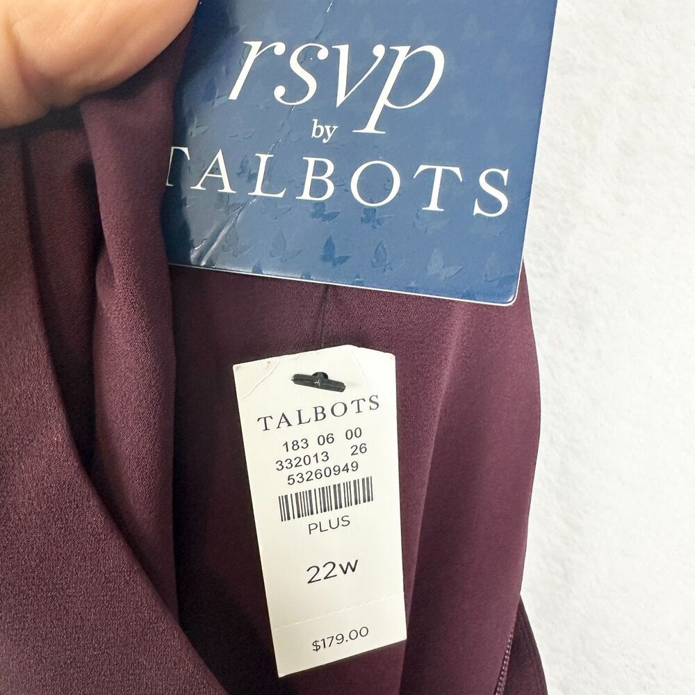 Talbots RSVP Hadley Crepe Fit & Flare Dress Size 22W NWT Flutter Sleeve Flaw - Picture 8 of 9